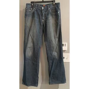 Hugo Boss Jeans Speckled Distressed‎ Bootcut Denim Mens 34x31